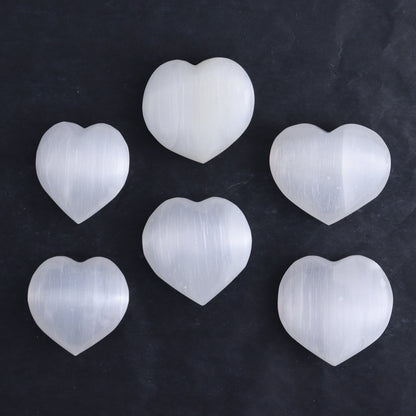 One Selenite (Satin Spar) Heart Puff - Expert Wholesale and Supplier of Wholesale Crystals & Bulk Gemstones, ["close_30","Hearts","Morocco","Selenite"]