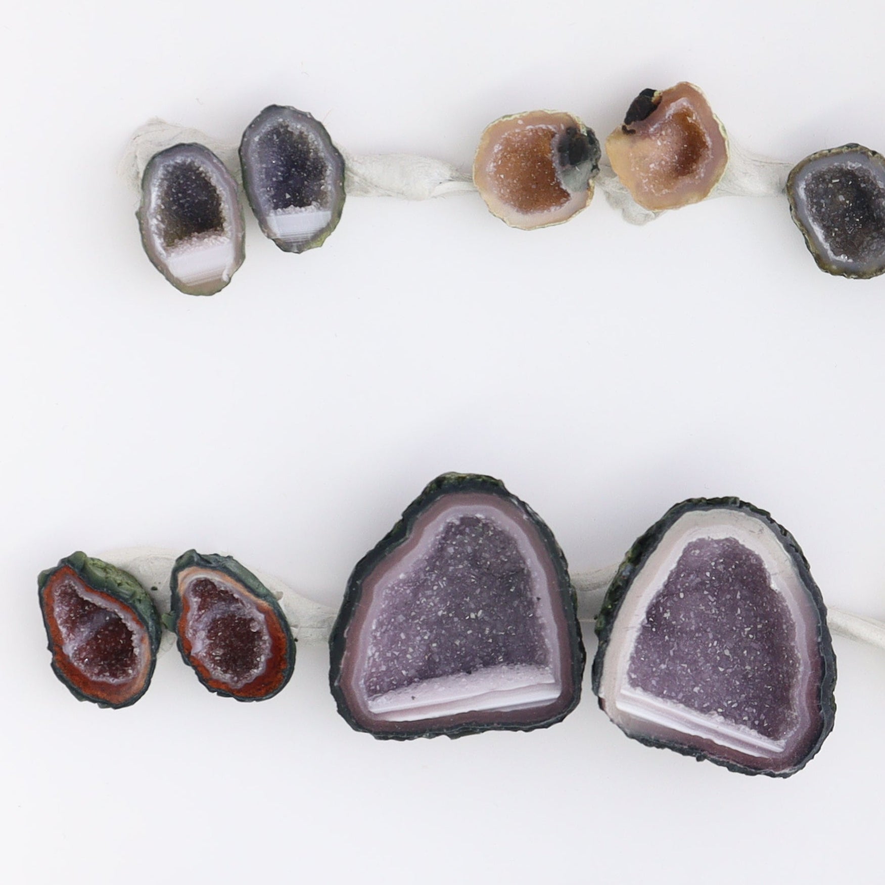 Tabasco Geodes 9 Pairs - Expert Wholesale and Supplier of Wholesale Crystals & Bulk Gemstones, ["Geodes","Tabasco Geode"]