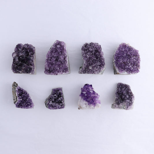 Uruguay Amethyst Cut Base Set of 8 - Expert Wholesale and Supplier of Wholesale Crystals & Bulk Gemstones, ["Amethyst","Cut Base","Uruguay"]