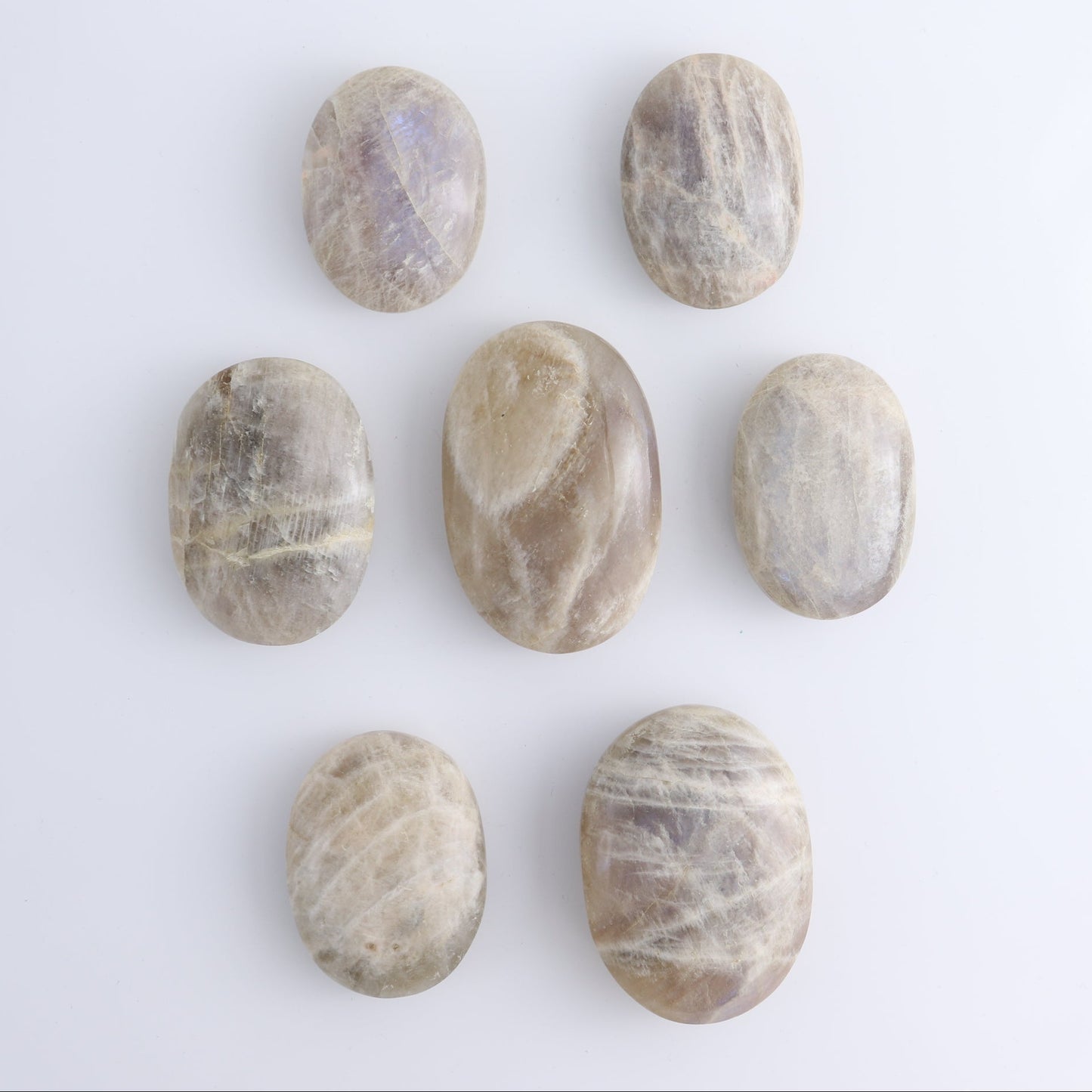Moonstone Palm Stones Set of 7