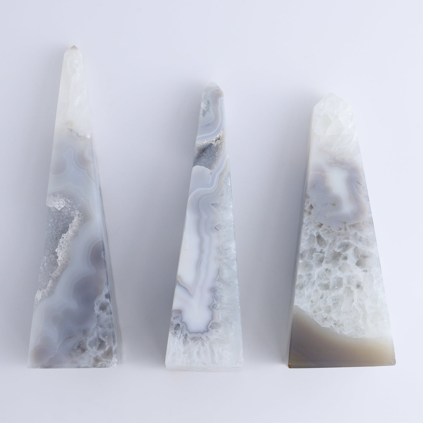 Agate Obelisk Set of 3 - Expert Wholesale and Supplier of Wholesale Crystals & Bulk Gemstones, ["Agate","Brazil","Obelisk"]
