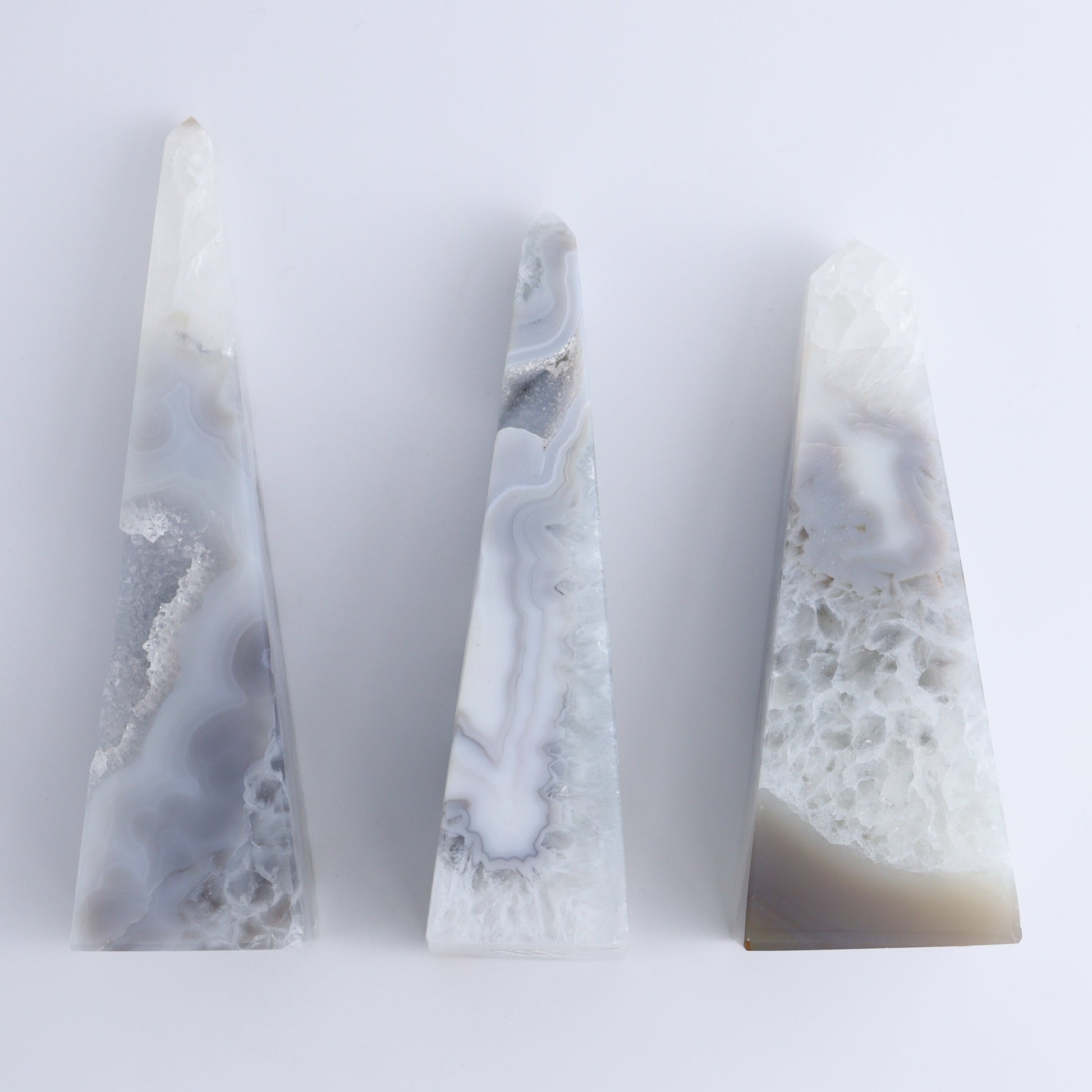 Agate Obelisk Set of 3 - Expert Wholesale and Supplier of Wholesale Crystals & Bulk Gemstones, ["Agate","Brazil","Obelisk"]