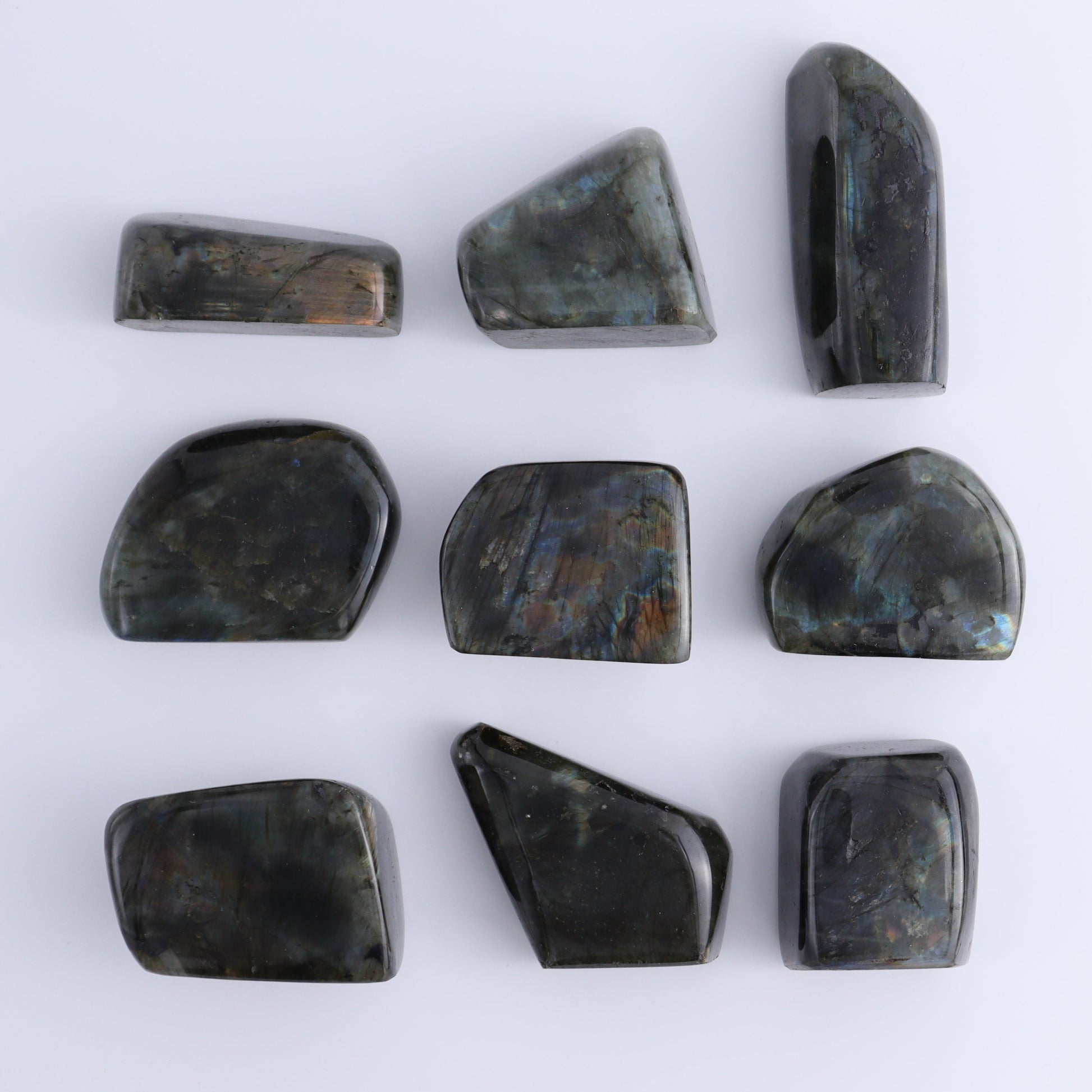 Labradorite Freeform Set of 9 - Expert Wholesale and Supplier of Wholesale Crystals & Bulk Gemstones, ["Freeforms","Labradorite","Madagascar"]