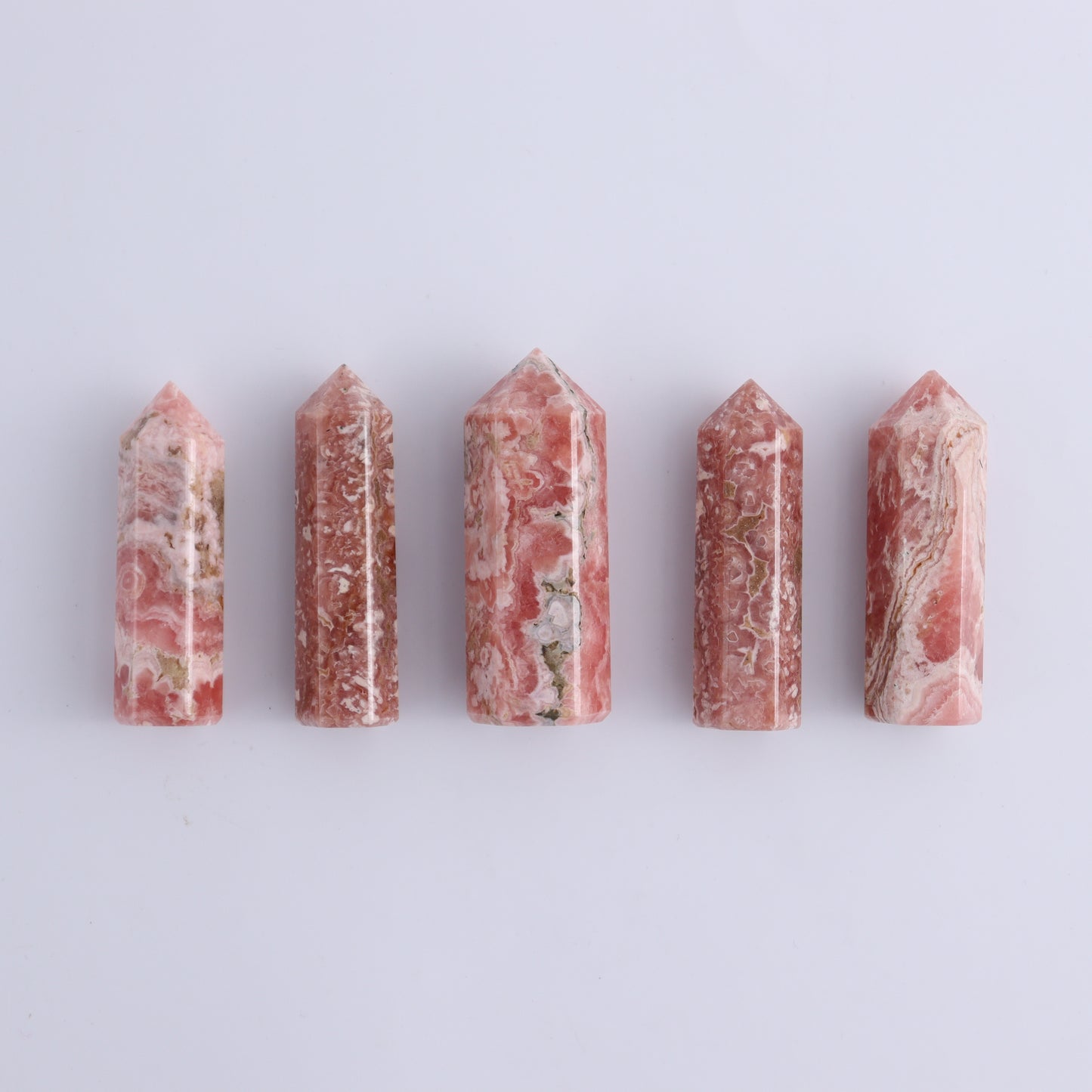 Rhodochrosite Towers Set of 5 - Expert Wholesale and Supplier of Wholesale Crystals & Bulk Gemstones, ["Argentina","Rhodochrosite","Towers"]