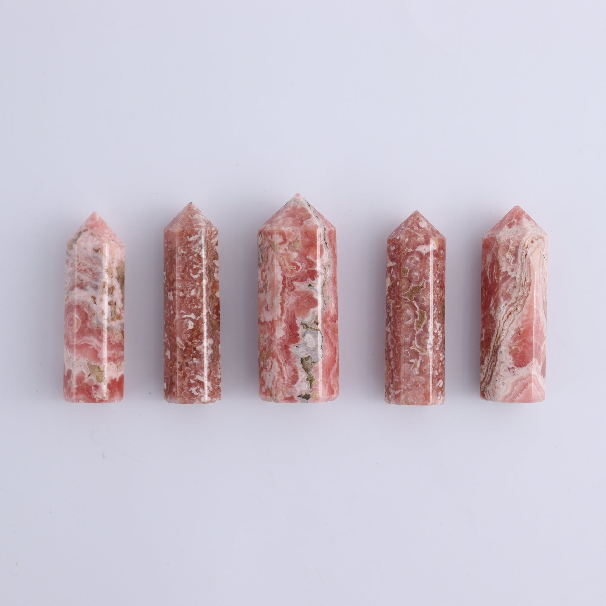 Rhodochrosite Towers Set of 5 - Expert Wholesale and Supplier of Wholesale Crystals & Bulk Gemstones, ["Argentina","Rhodochrosite","Towers"]