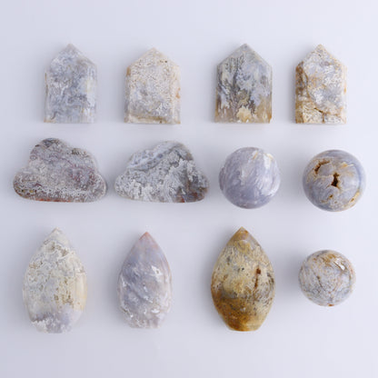 Agate Flames, Towers, Clouds and Spheres Set of 12 - Expert Wholesale and Supplier of Wholesale Crystals & Bulk Gemstones, ["Agate","Clouds","flames","Spheres","Towers"]