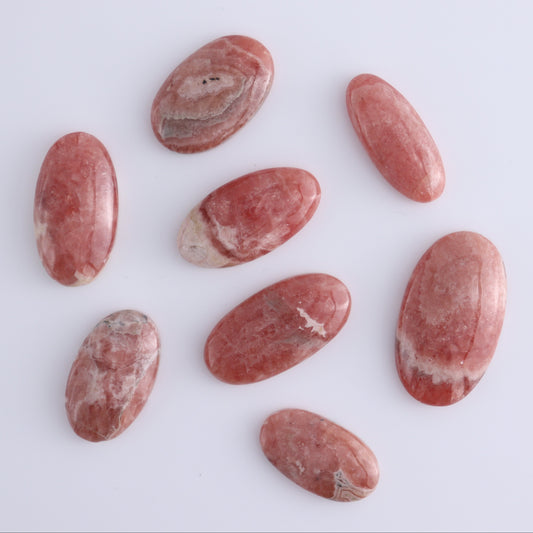 Rhodochrosite Oval Cabs Set of 8 - Expert Wholesale and Supplier of Wholesale Crystals & Bulk Gemstones, ["Argentina","Cabs","Oval","Rhodochrosite"]