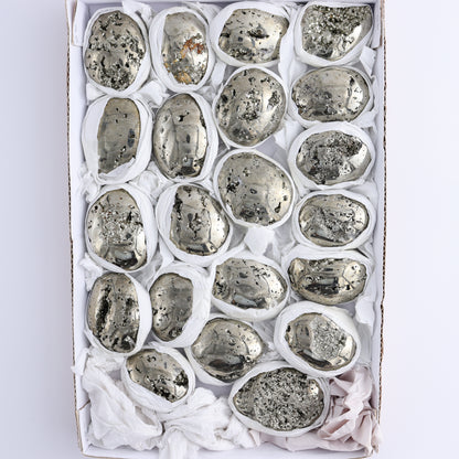 Pyrite Palm Stone Set of 21 - Expert Wholesale and Supplier of Wholesale Crystals & Bulk Gemstones, ["Freeform","Freeforms","Peru","Pyrite"]