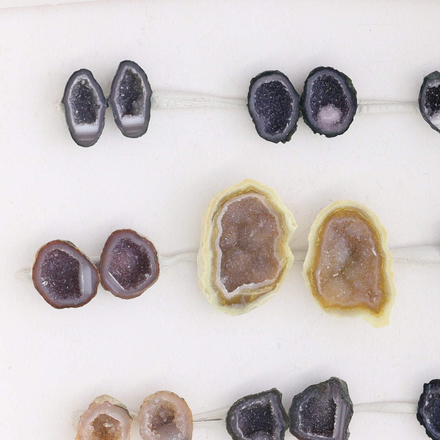Tabasco Geodes 9 Pairs - Expert Wholesale and Supplier of Wholesale Crystals & Bulk Gemstones, ["Geodes","Tabasco Geode"]