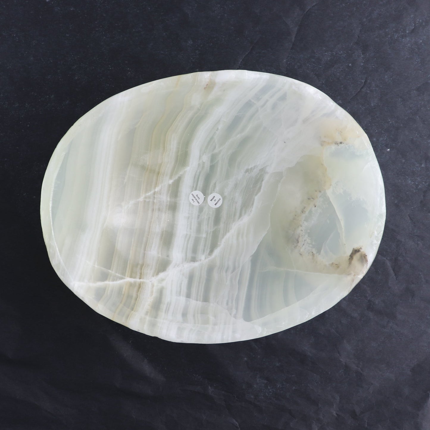 One Bowl Mexican Onyx/Calcite White with Green Banding Rough