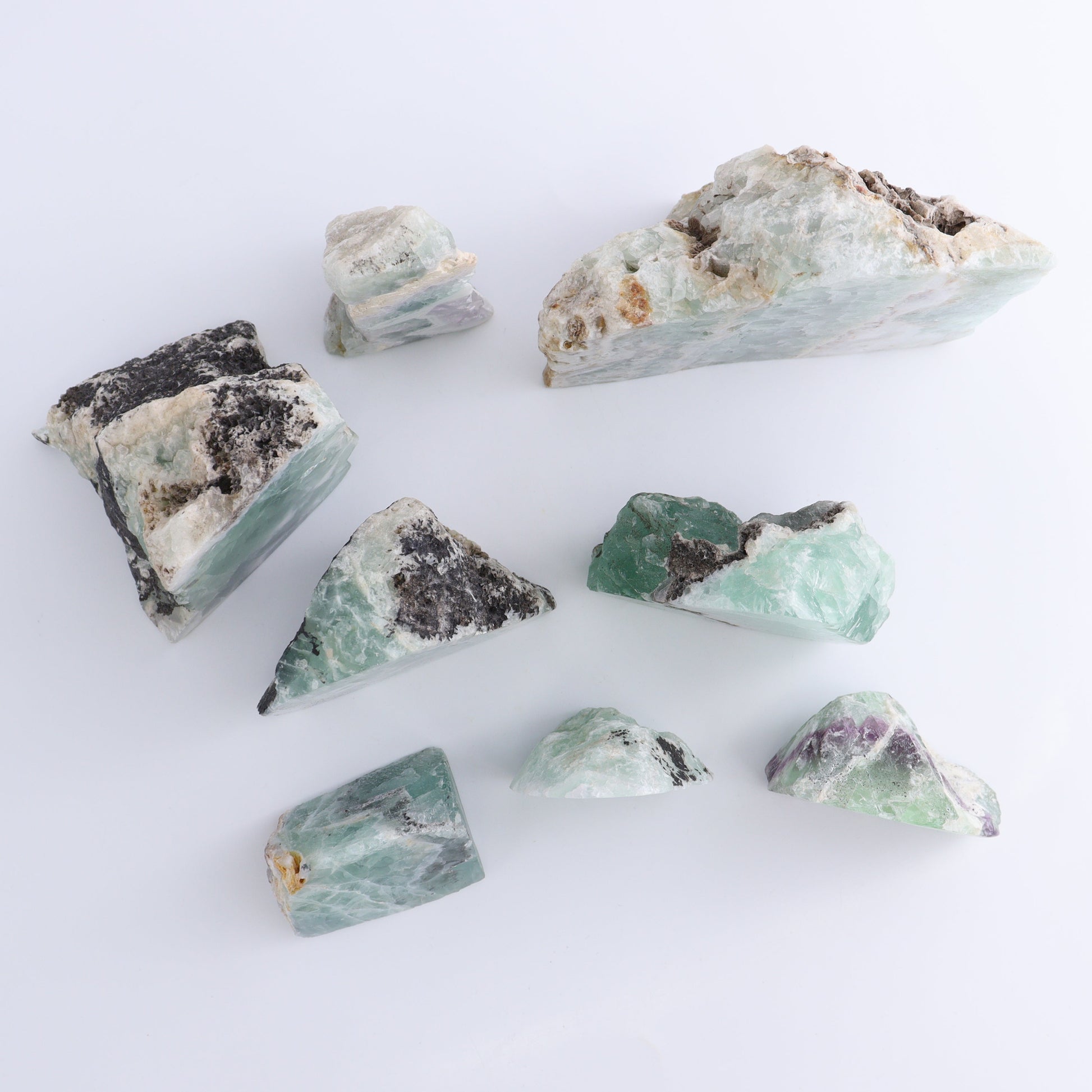 Fluorite Face Polished Set of 8 - Expert Wholesale and Supplier of Wholesale Crystals & Bulk Gemstones, ["Face Polished","Fluorite","Mexico"]