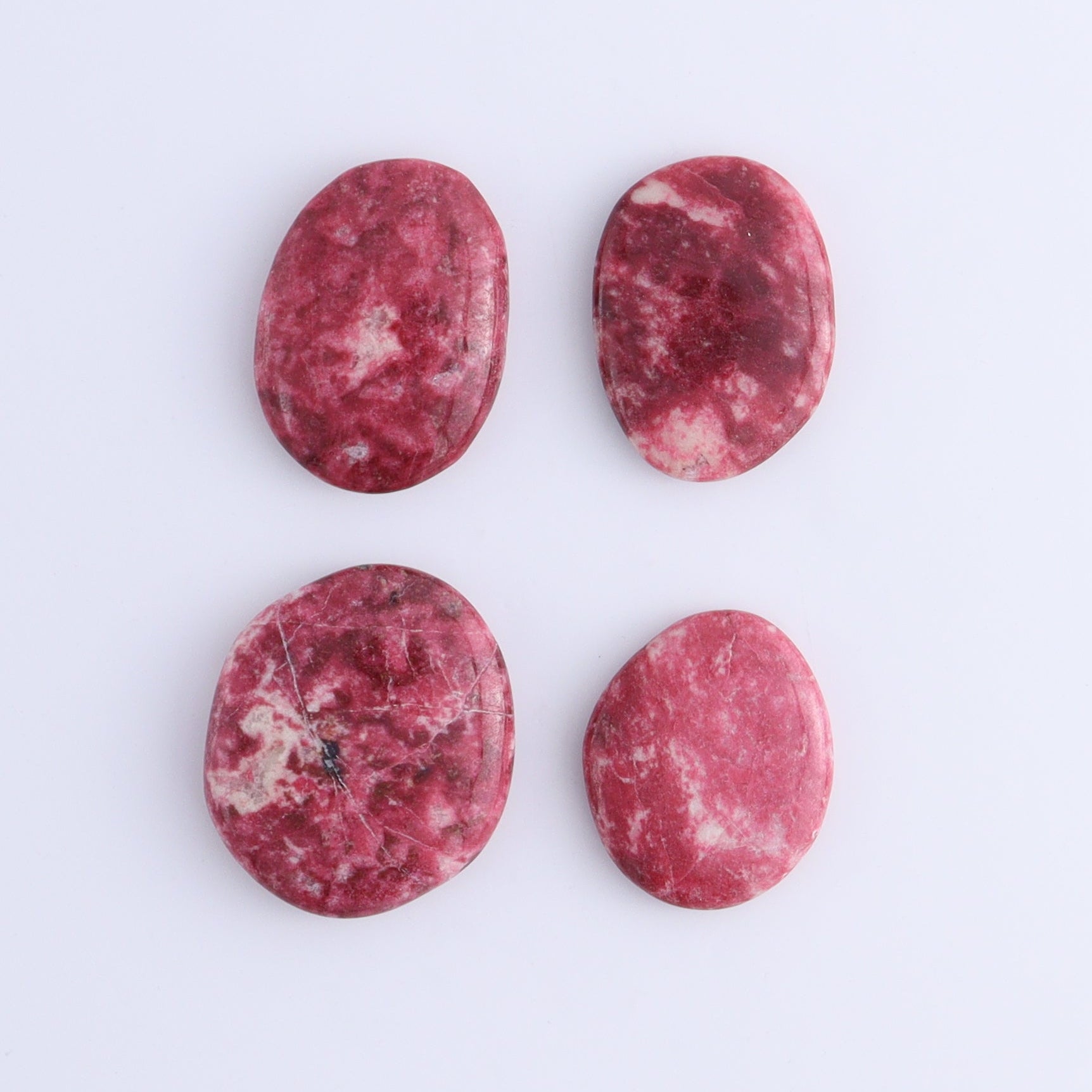 Thulite Flat Stones Set of 14 - Expert Wholesale and Supplier of Wholesale Crystals & Bulk Gemstones, ["Flat Stone","thulite"]