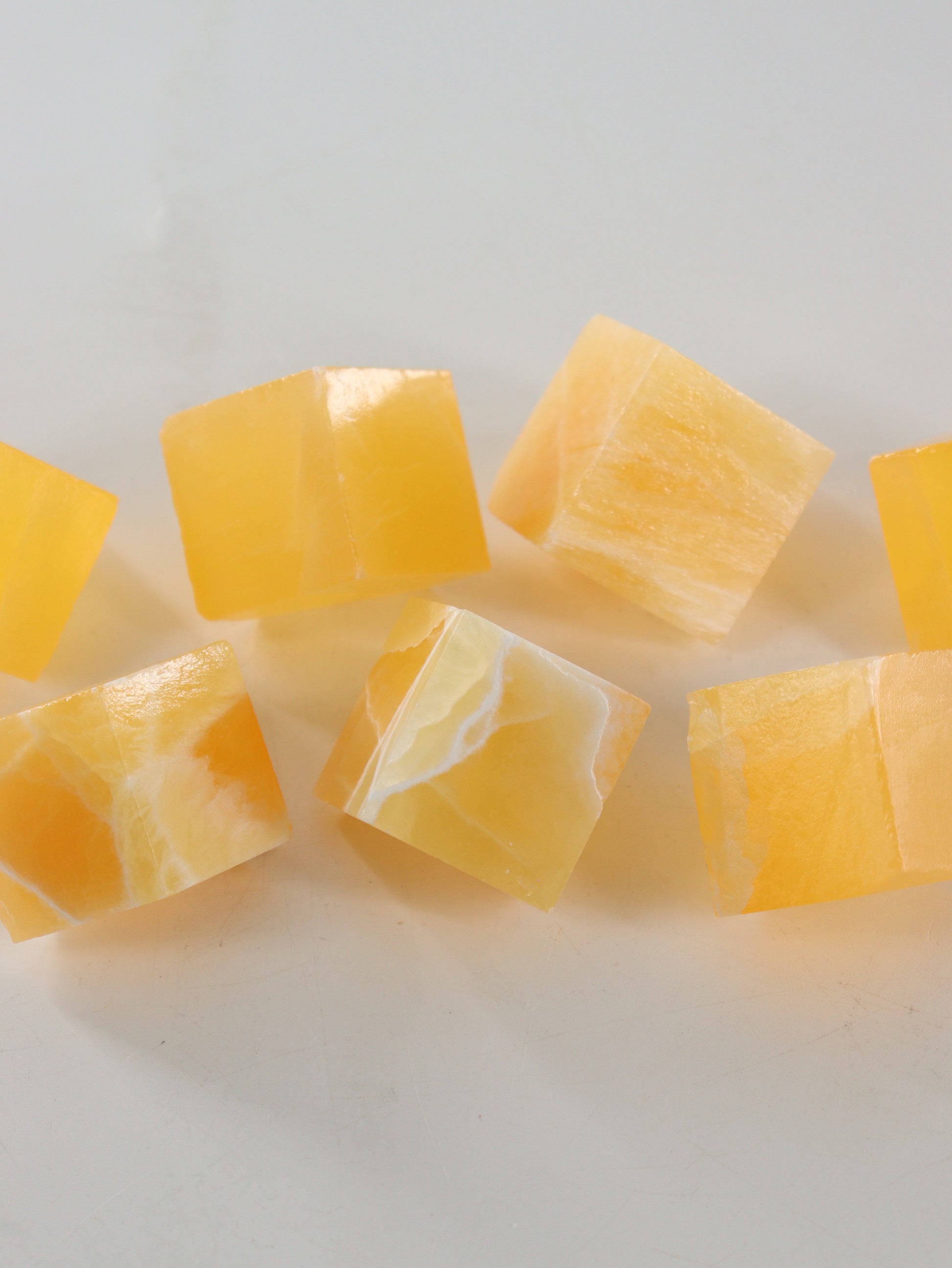 Calcite Cubes Set of 7 - Expert Wholesale and Supplier of Wholesale Crystals & Bulk Gemstones, ["Calcite","close_50","Flats","Freeforms","Honey Calcite","Utah"]