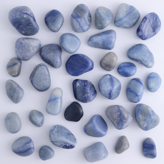 Blue Quartz tumbles 1 kg Set - Expert Wholesale and Supplier of Wholesale Crystals & Bulk Gemstones, ["Blue Quartz","close_50","Madagascar","Palm Stones","Quartz"]