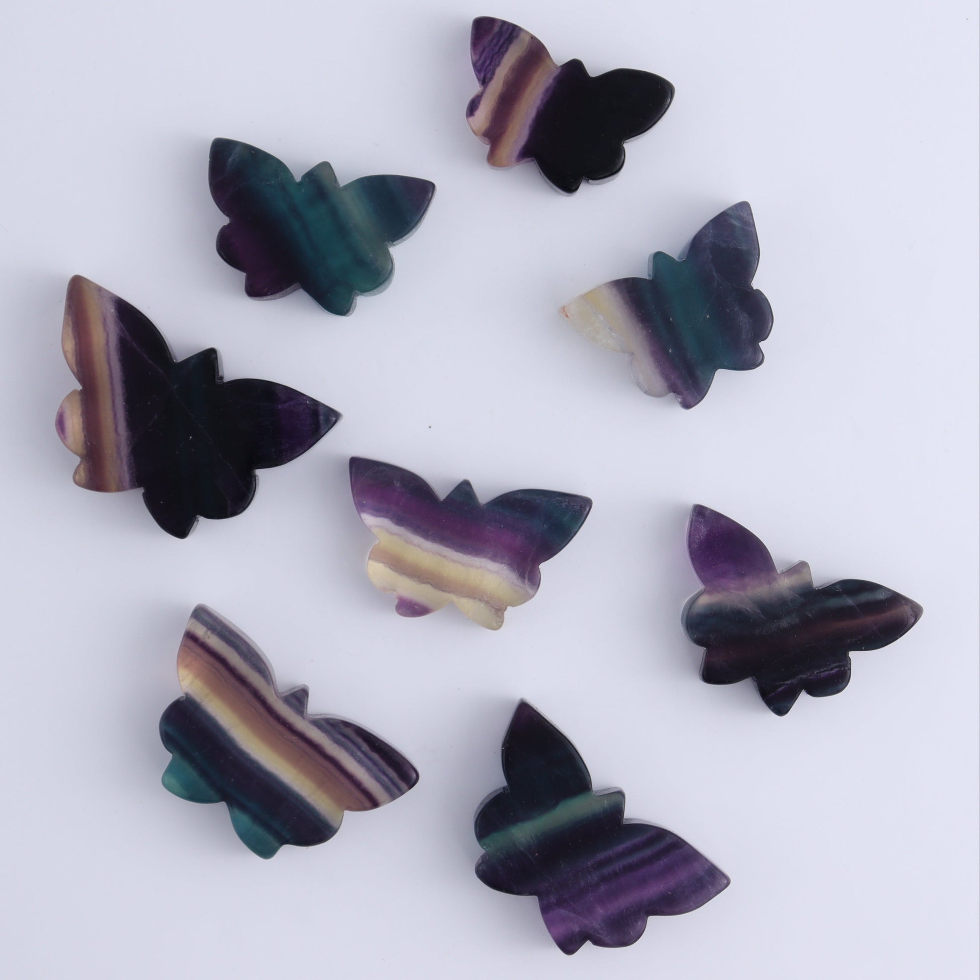 Fluorite Butterflies Set of 25 - Expert Wholesale and Supplier of Wholesale Crystals & Bulk Gemstones, ["Butteflies","Fluorite"]