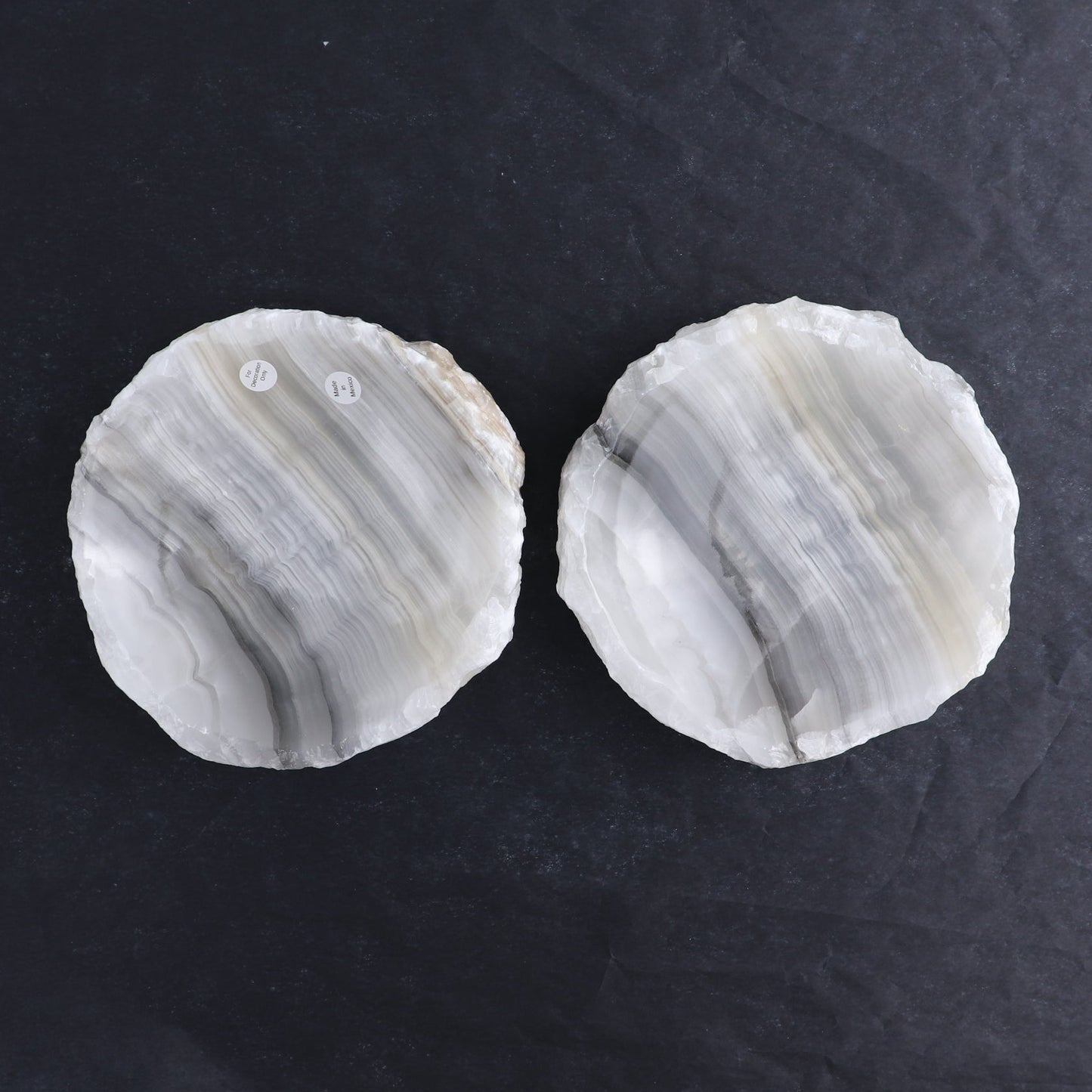 One Rustic Bowl Mexican Onyx/Calcite White & Grey
