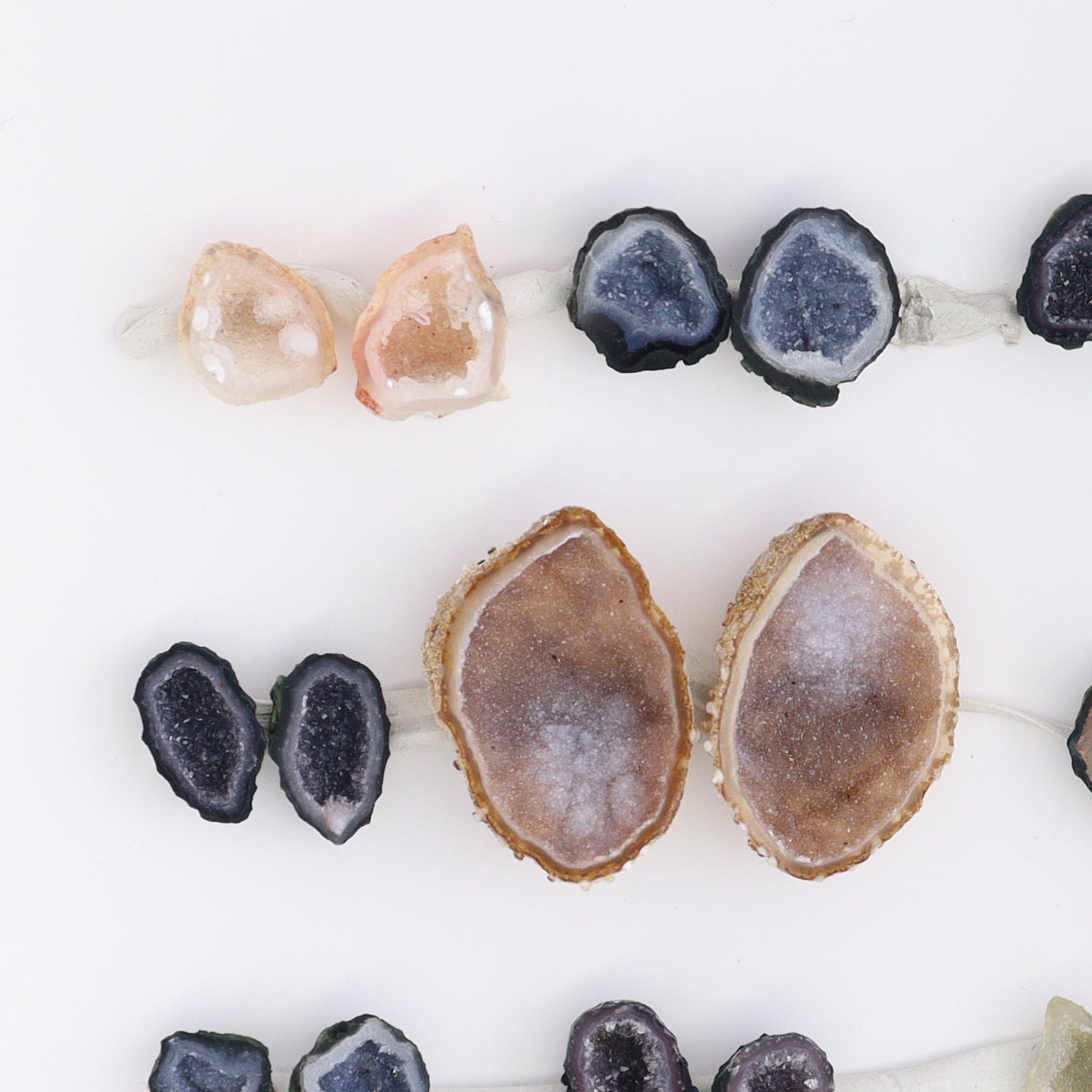 Tabasco Geodes 9 Pairs - Expert Wholesale and Supplier of Wholesale Crystals & Bulk Gemstones, ["Geodes","Tabasco Geode"]