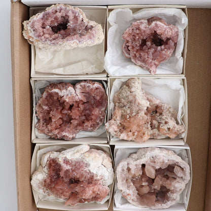 Pink Amethyst Geodes Set of 6