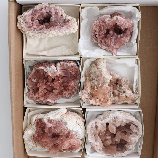 Pink Amethyst Geodes Set of 6