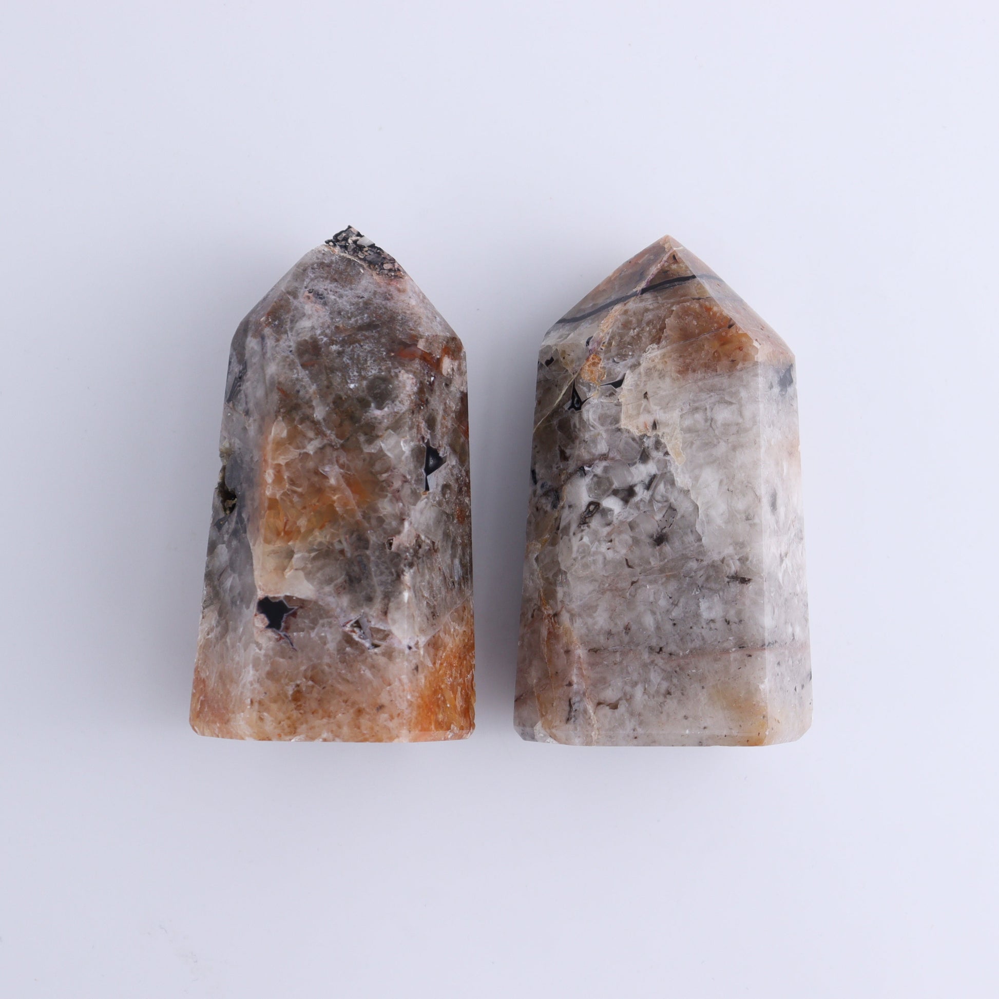 Mosaic Quartz Towers Set of 5 - Expert Wholesale and Supplier of Wholesale Crystals & Bulk Gemstones, ["Madagascar","Mosaic Quartz","Quartz"]