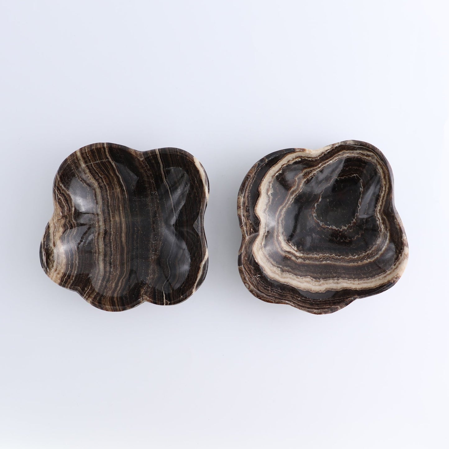 One Mexican Onyx/Calcite Chocolate Polished Irregular Bowl