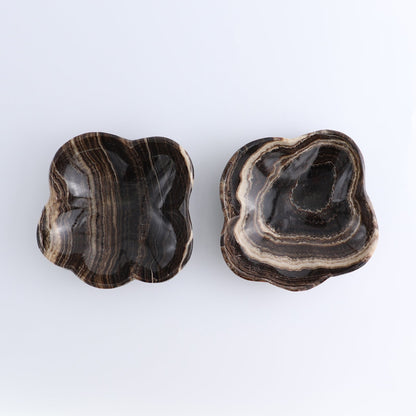 One Mexican Onyx/Calcite Chocolate Polished Irregular Bowl