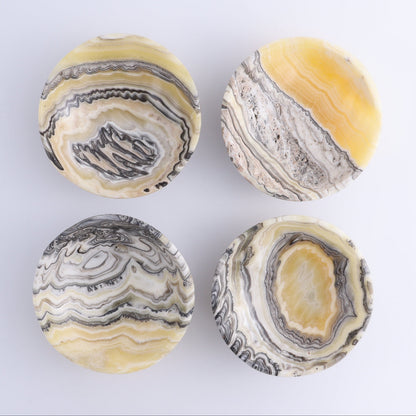 One Bowl (12 cm) Mexican Onyx/Calcite Yellow Zebra Polished - Expert Wholesale and Supplier of Wholesale Crystals & Bulk Gemstones, ["bowl","Calcite","Catalog Onyx","Decorative Dish","Mexico","onyx"]