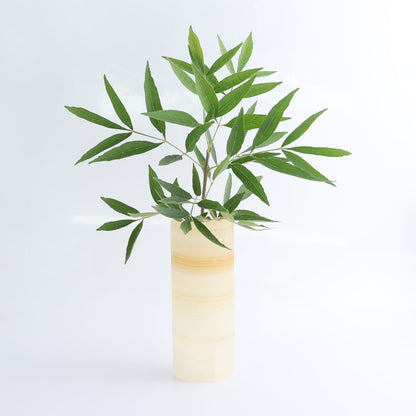 One Small Flower Vase Mexican Onyx/Calcite Light Honey