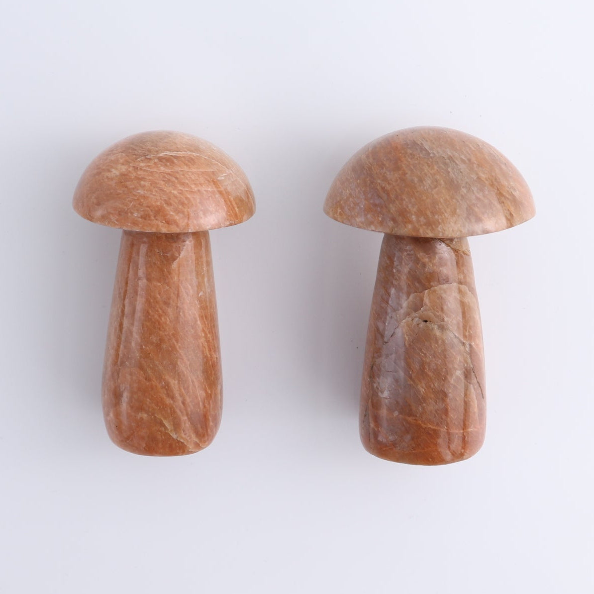 Peach Moonstone Mushrooms Set of 6