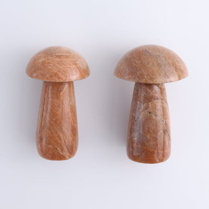 Peach Moonstone Mushrooms Set of 6