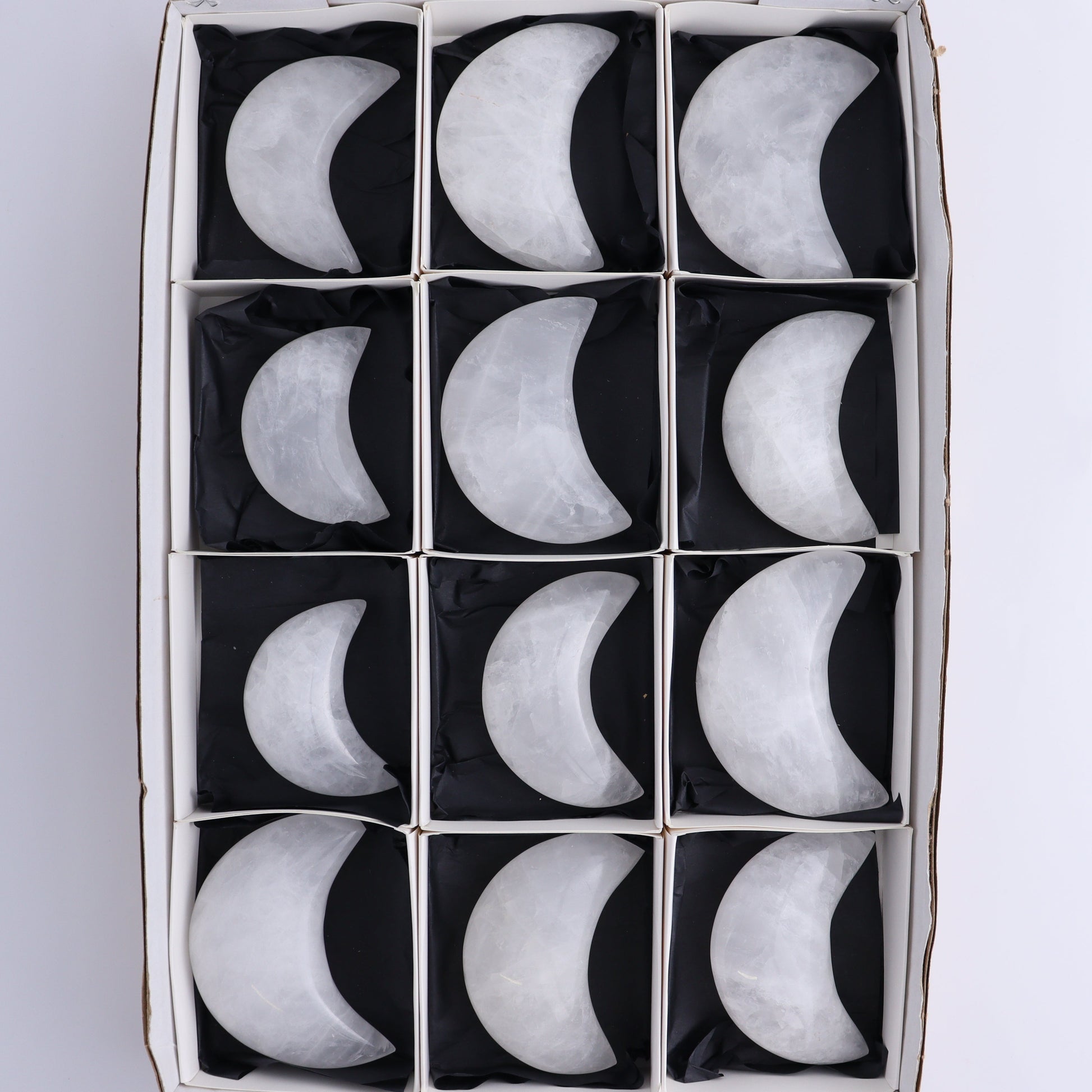 Quartz Moons Set of 12 - Expert Wholesale and Supplier of Wholesale Crystals & Bulk Gemstones, ["moons","Quartz"]