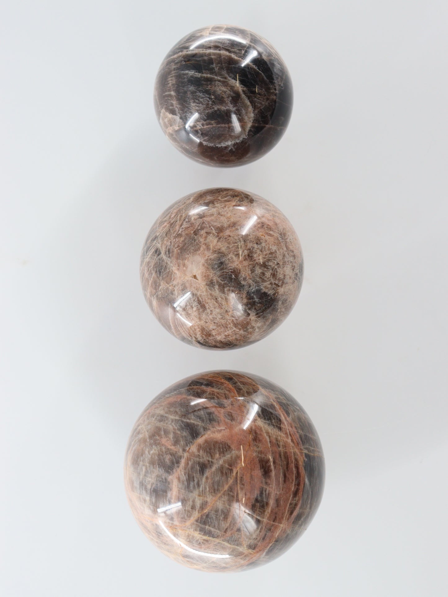 Black Moonstone Spheres Set of 3 - Expert Wholesale and Supplier of Wholesale Crystals & Bulk Gemstones, []