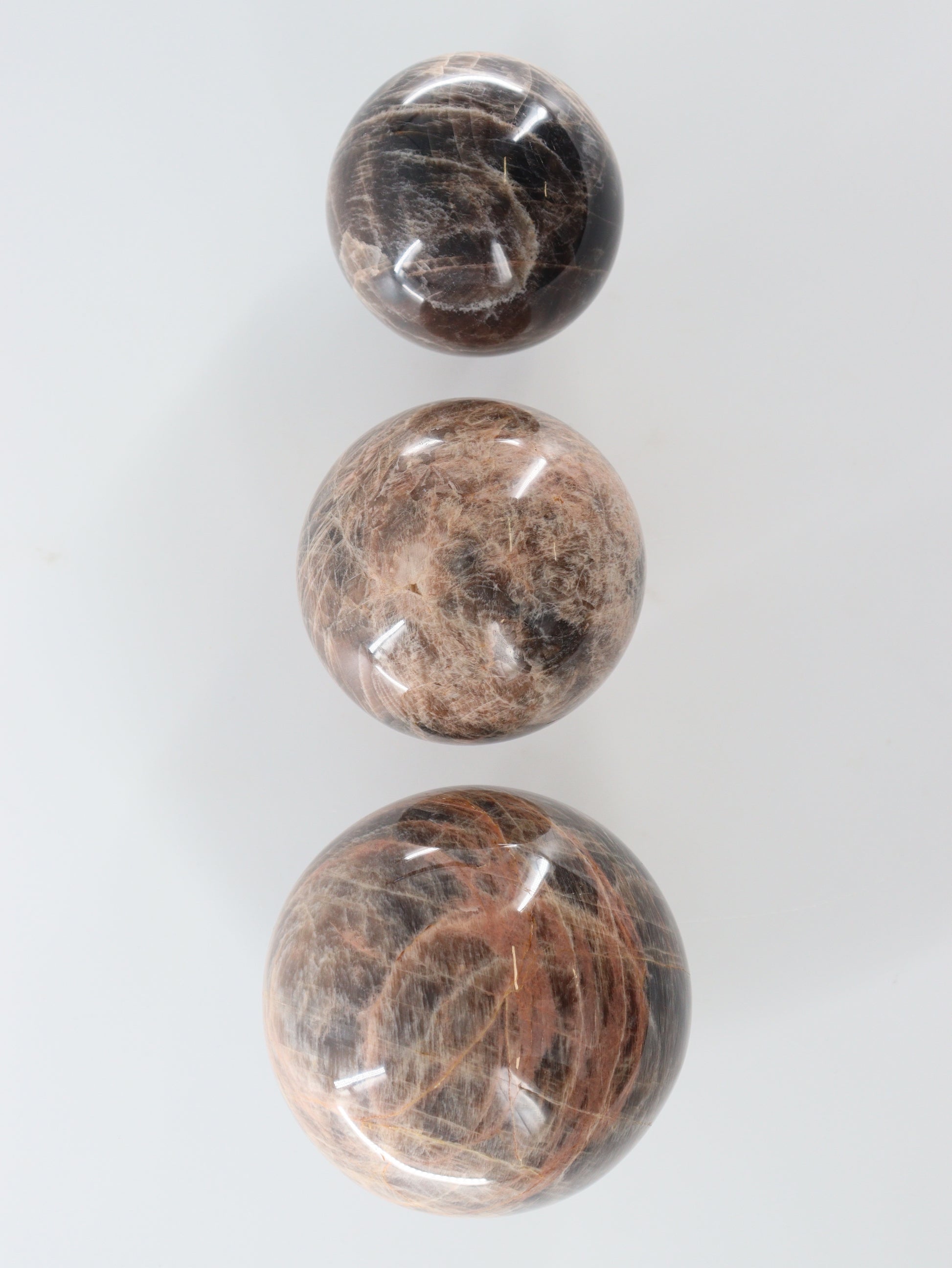 Black Moonstone Spheres Set of 3 - Expert Wholesale and Supplier of Wholesale Crystals & Bulk Gemstones, []