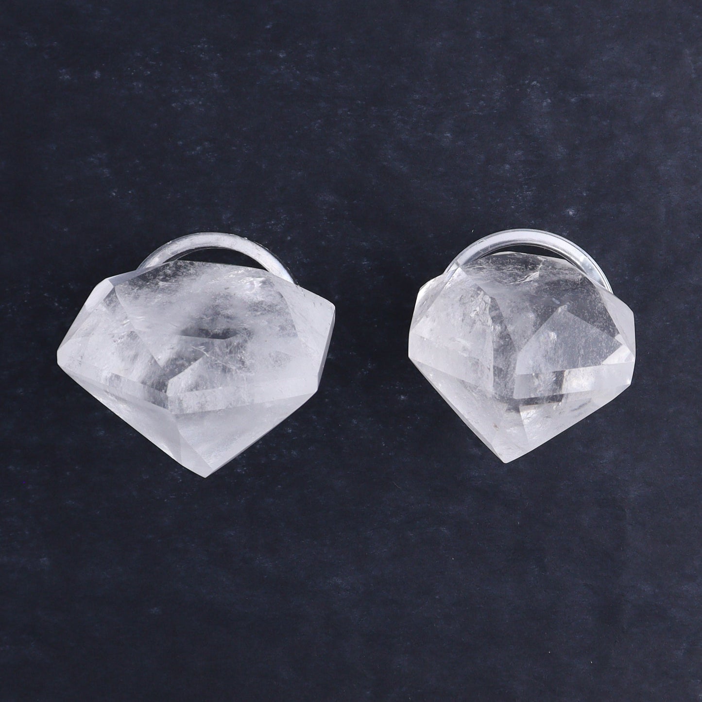 Quartz Diamond Shaped Carvings Set of 6 - Expert Wholesale and Supplier of Wholesale Crystals & Bulk Gemstones, ["Brazil","Clear Quartz","Mixed Carvings","Quartz"]