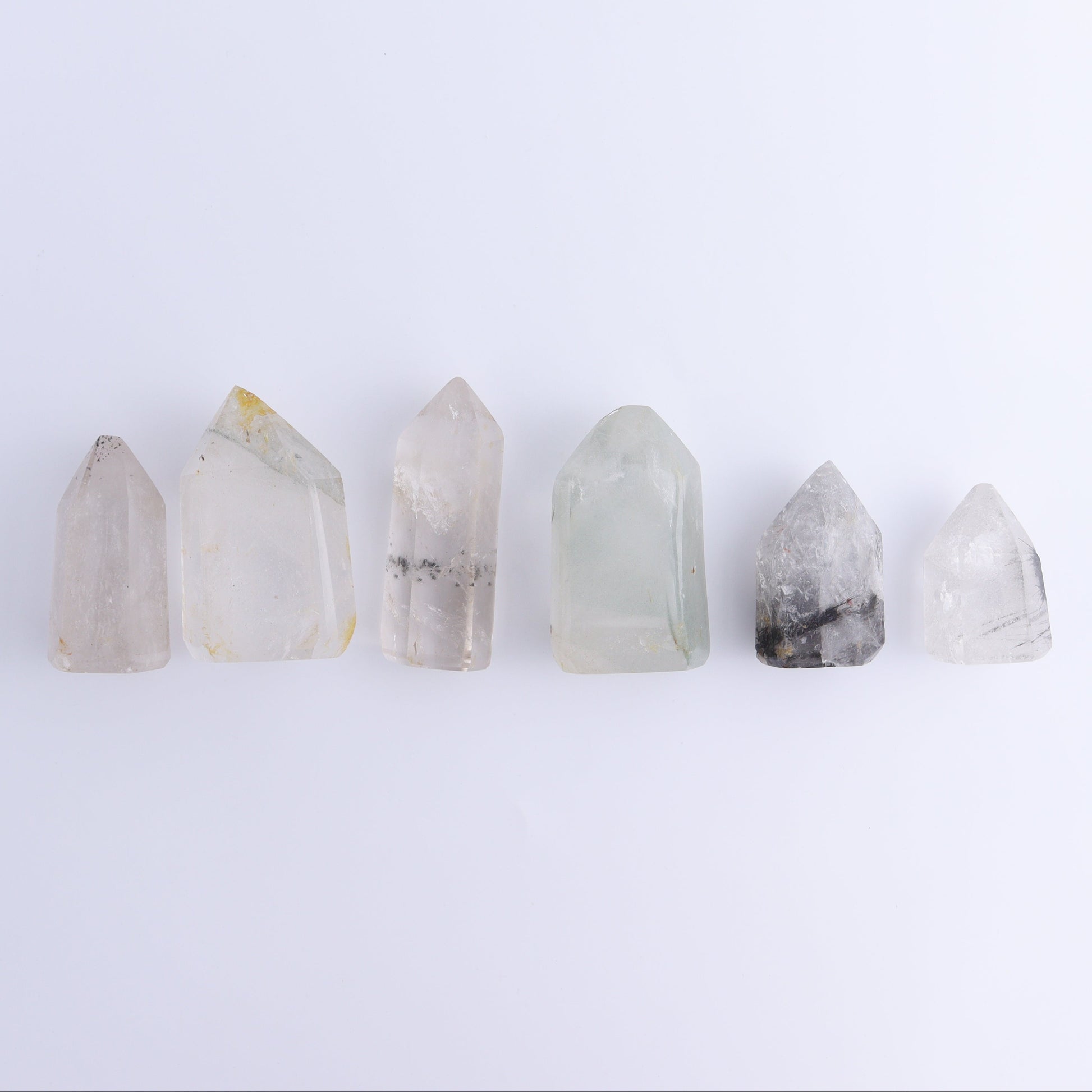 Garden Quartz Towers Set of 6 - Expert Wholesale and Supplier of Wholesale Crystals & Bulk Gemstones, ["Garden Quartz","Quartz","Towers"]
