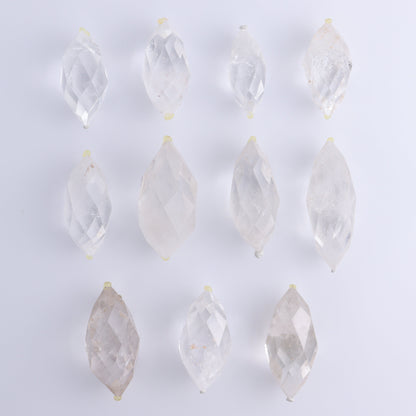 Quartz Faceted Double Points Set of 11 - Expert Wholesale and Supplier of Wholesale Crystals & Bulk Gemstones, ["Brazil","Clear Quartz","Mixed Carvings","Quartz"]