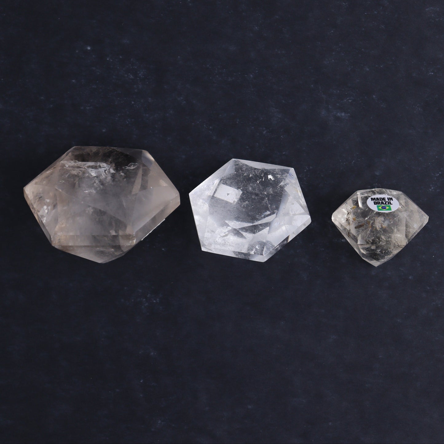 Imperfect Clear Quartz Face Polished Set of 5 - Expert Wholesale and Supplier of Wholesale Crystals & Bulk Gemstones, ["Brazil","Clear Quartz","Diamond","Face Polished","Quartz"]