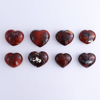 Carnelian Hearts Set of 8 - Expert Wholesale and Supplier of Wholesale Crystals & Bulk Gemstones, ["carnelian","Hearts","Madagascar"]