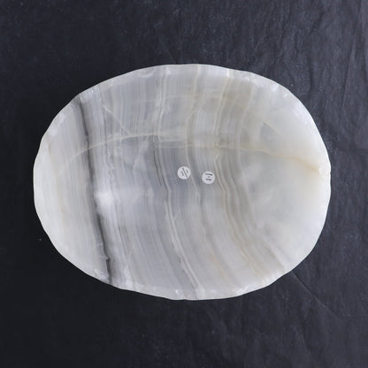 One Bowl Mexican Onyx/Calcite White with Black Banding Rough