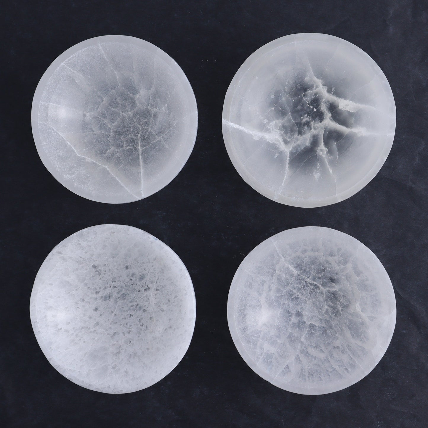 One Selenite (Satin Spar) Round Bowl 10 cm - Expert Wholesale and Supplier of Wholesale Crystals & Bulk Gemstones, ["Bowls","Morocco","Selenite"]