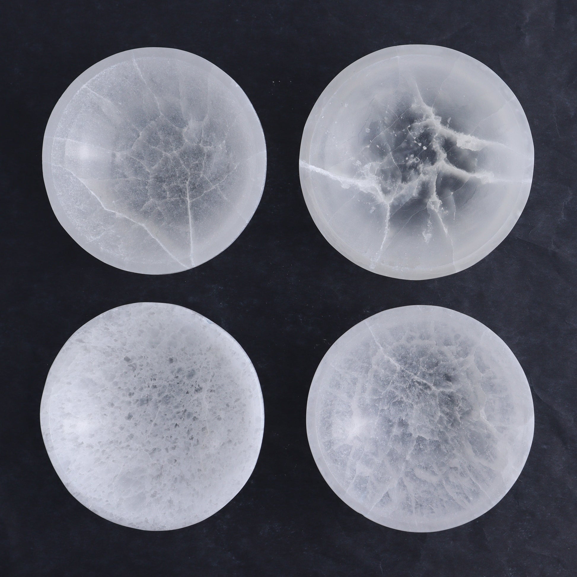 One Selenite (Satin Spar) Round Bowl 10 cm - Expert Wholesale and Supplier of Wholesale Crystals & Bulk Gemstones, ["Bowls","Morocco","Selenite"]