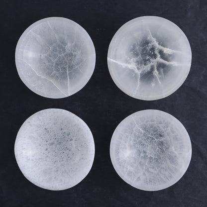 One Selenite (Satin Spar) Round Bowl 10 cm - Expert Wholesale and Supplier of Wholesale Crystals & Bulk Gemstones, ["Bowls","Morocco","Selenite"]