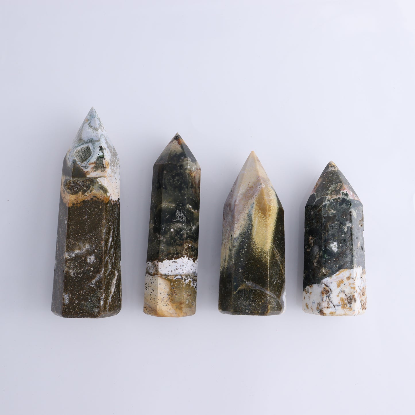Ocean Jasper Towers Set of 4 - Expert Wholesale and Supplier of Wholesale Crystals & Bulk Gemstones, ["Madagascar","Ocean Jasper","Towers"]