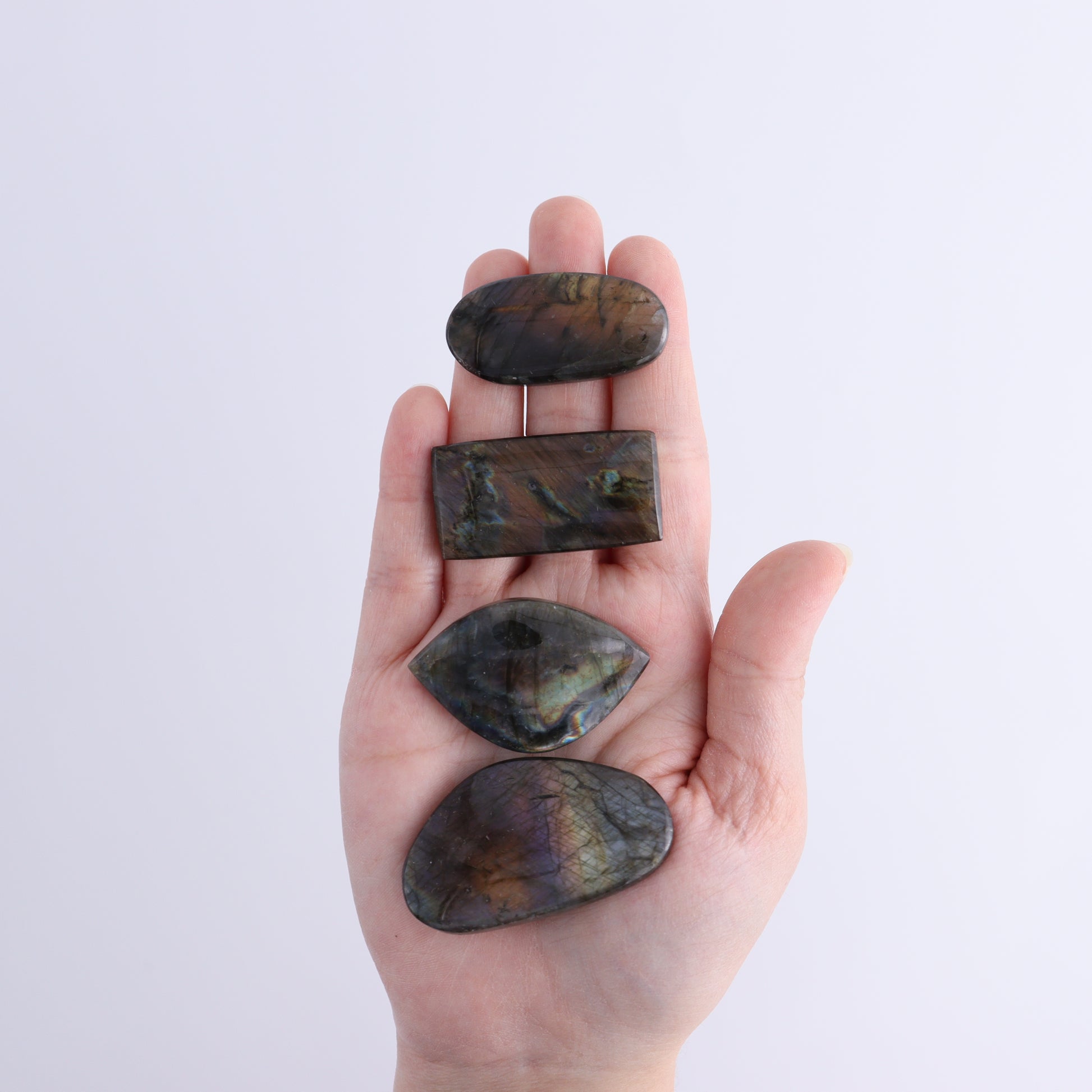 Labradorite Cabs Set of 5 - Expert Wholesale and Supplier of Wholesale Crystals & Bulk Gemstones, ["Cabs","Labradorite"]