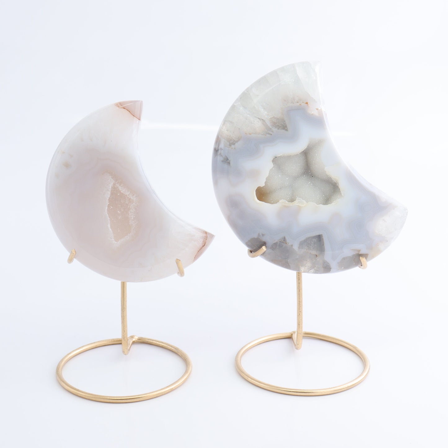 Agate Moons with Stand Set of 5 - Expert Wholesale and Supplier of Wholesale Crystals & Bulk Gemstones, ["Agate","Brazil","moons"]