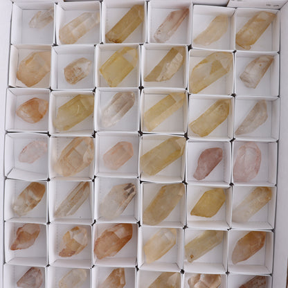 Tangerine Quartz Rough Towers Set of 54 - Expert Wholesale and Supplier of Wholesale Crystals & Bulk Gemstones, ["Quartz","Rough","Tangerine Quartz","Towers"]