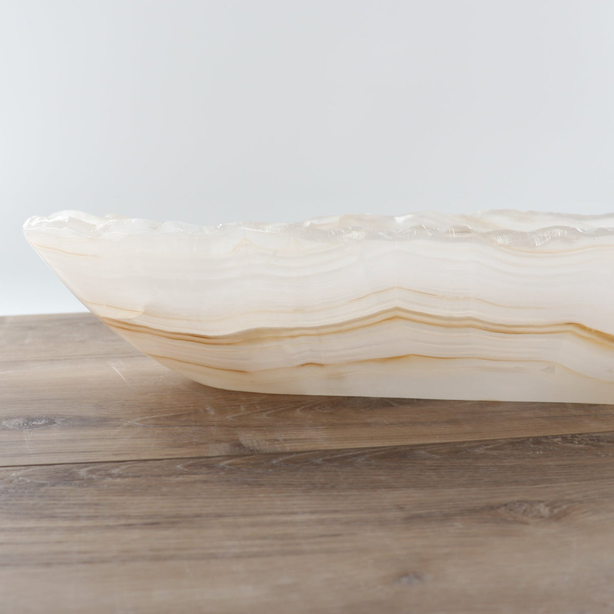 Mexican Onyx/Calcite Canoe Bowl 35"