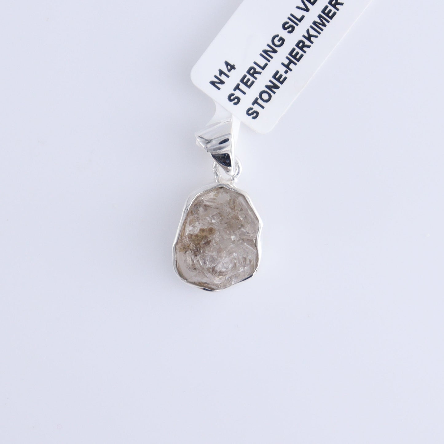 One Herkimer Sterling Silver Pendant (chain not included) - Expert Wholesale and Supplier of Wholesale Crystals & Bulk Gemstones, ["Herkimer","Pendant","Sterling Silver"]
