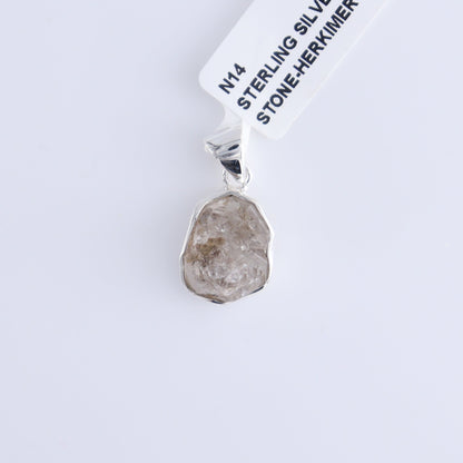 One Herkimer Sterling Silver Pendant (chain not included) - Expert Wholesale and Supplier of Wholesale Crystals & Bulk Gemstones, ["Herkimer","Pendant","Sterling Silver"]