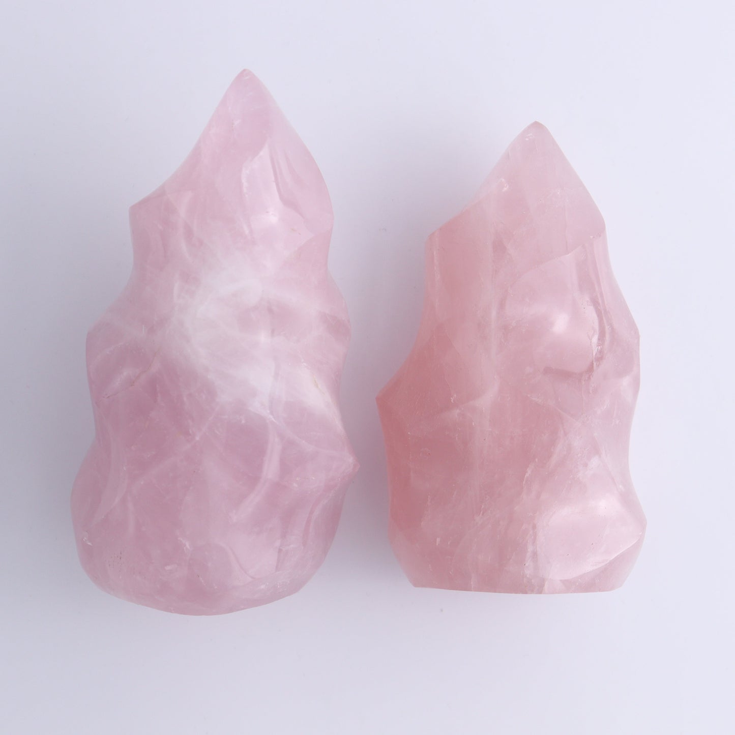 Rose Quartz Flames Set of 4 - Expert Wholesale and Supplier of Wholesale Crystals & Bulk Gemstones, ["flames","Madagascar","Quartz","Rose Quartz"]